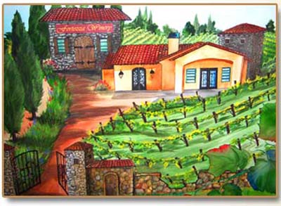 Painting of Fortezza Winery